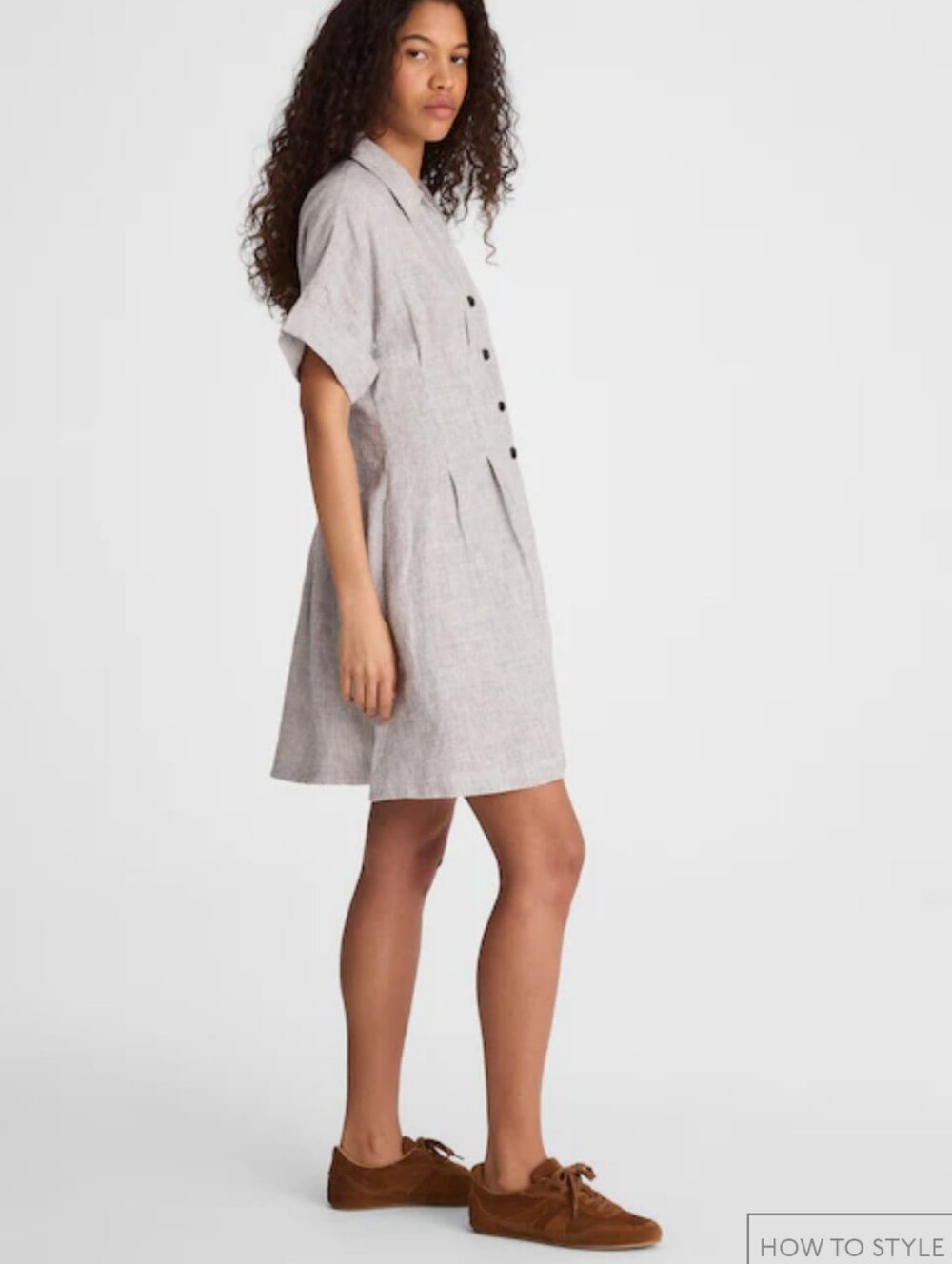 NWT Madewell Perry Mini Shirtdress Linen black white mini stripe Size L - Picture 10 of 11